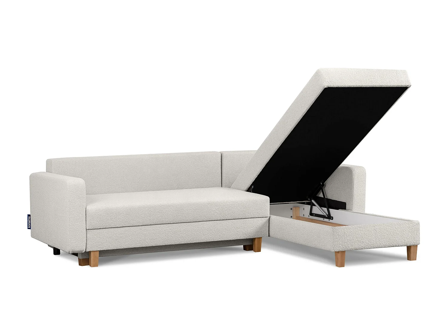 Universal-Ecksofa mit Ottomane ERISO - 3-Sitzer - Weiß