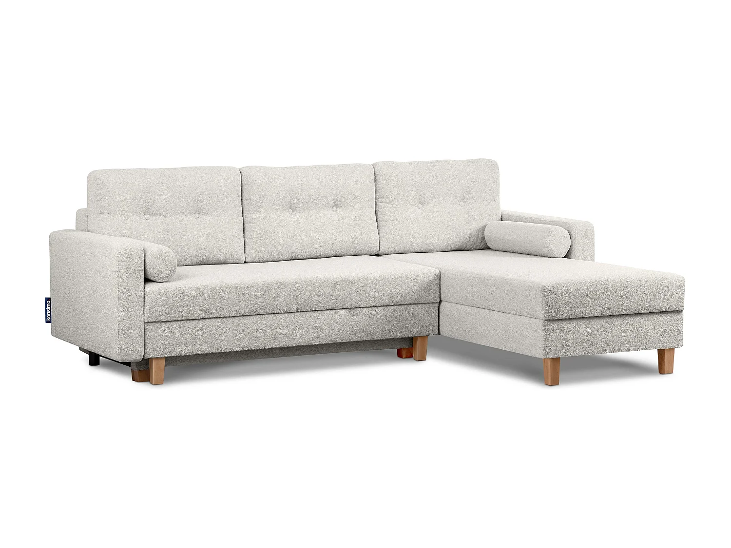 Universal-Ecksofa mit Ottomane ERISO - 3-Sitzer - Weiß