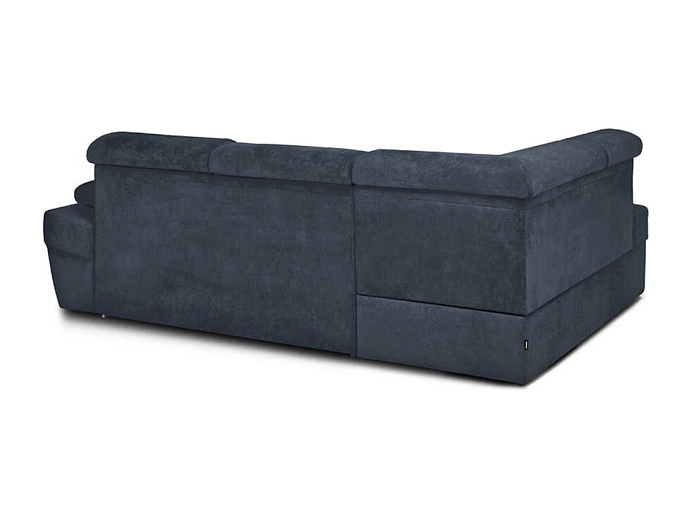 Ecksofa links mit Schlaffunktion - RATLO - Nachtblau