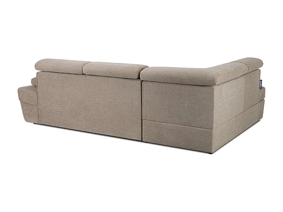 Ecksofa links mit Schlaffunktion - RATLO - Kaffeebraun