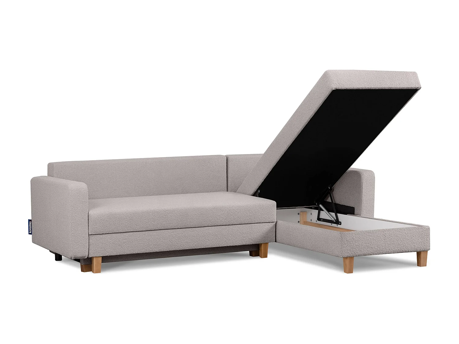 Universal-Ecksofa mit Ottomane ERISO - 3-Sitzer - Hellgrau