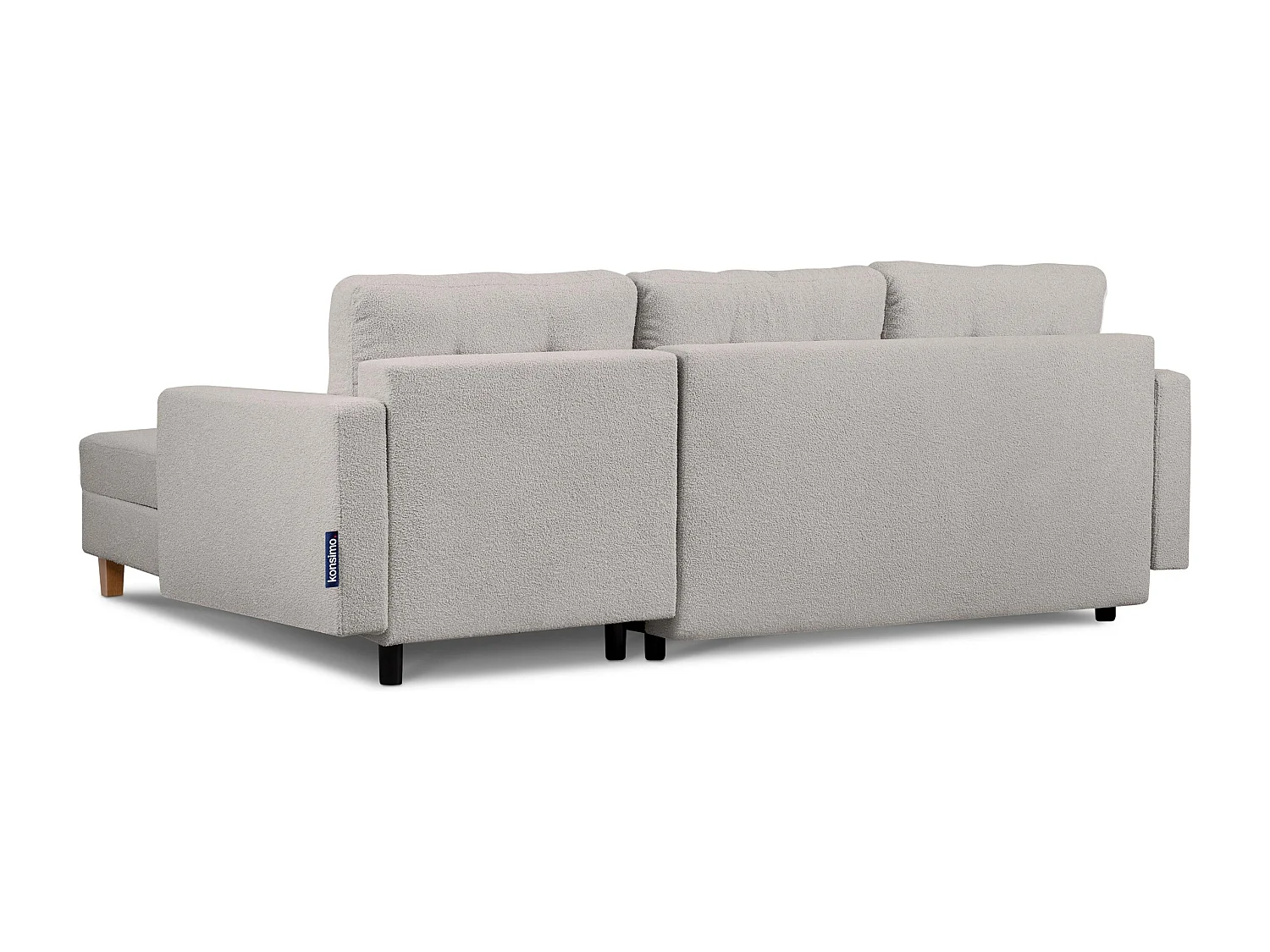 Universal-Ecksofa mit Ottomane ERISO - 3-Sitzer - Hellgrau