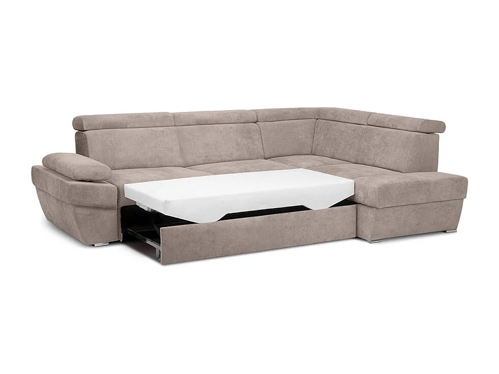 Canapé d'angle droit avec fonction de couchage - convertible - RATLO - Beige