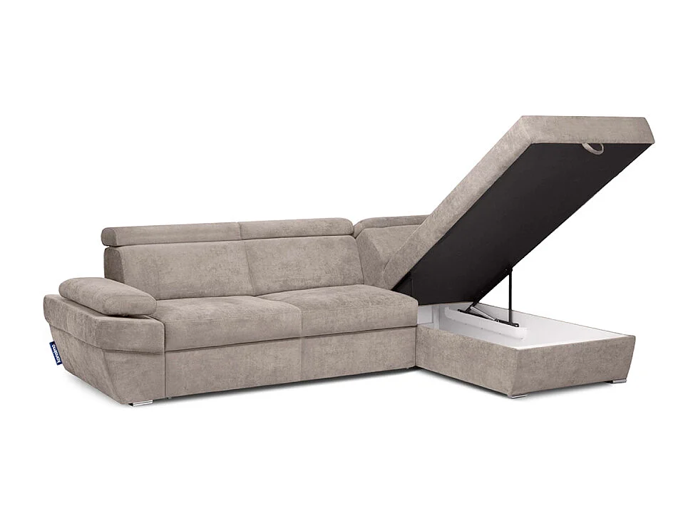 Canapé d'angle droit avec fonction de couchage - convertible - RATLO - Beige