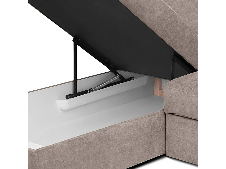 Canapé d'angle droit avec fonction de couchage - convertible - RATLO - Beige