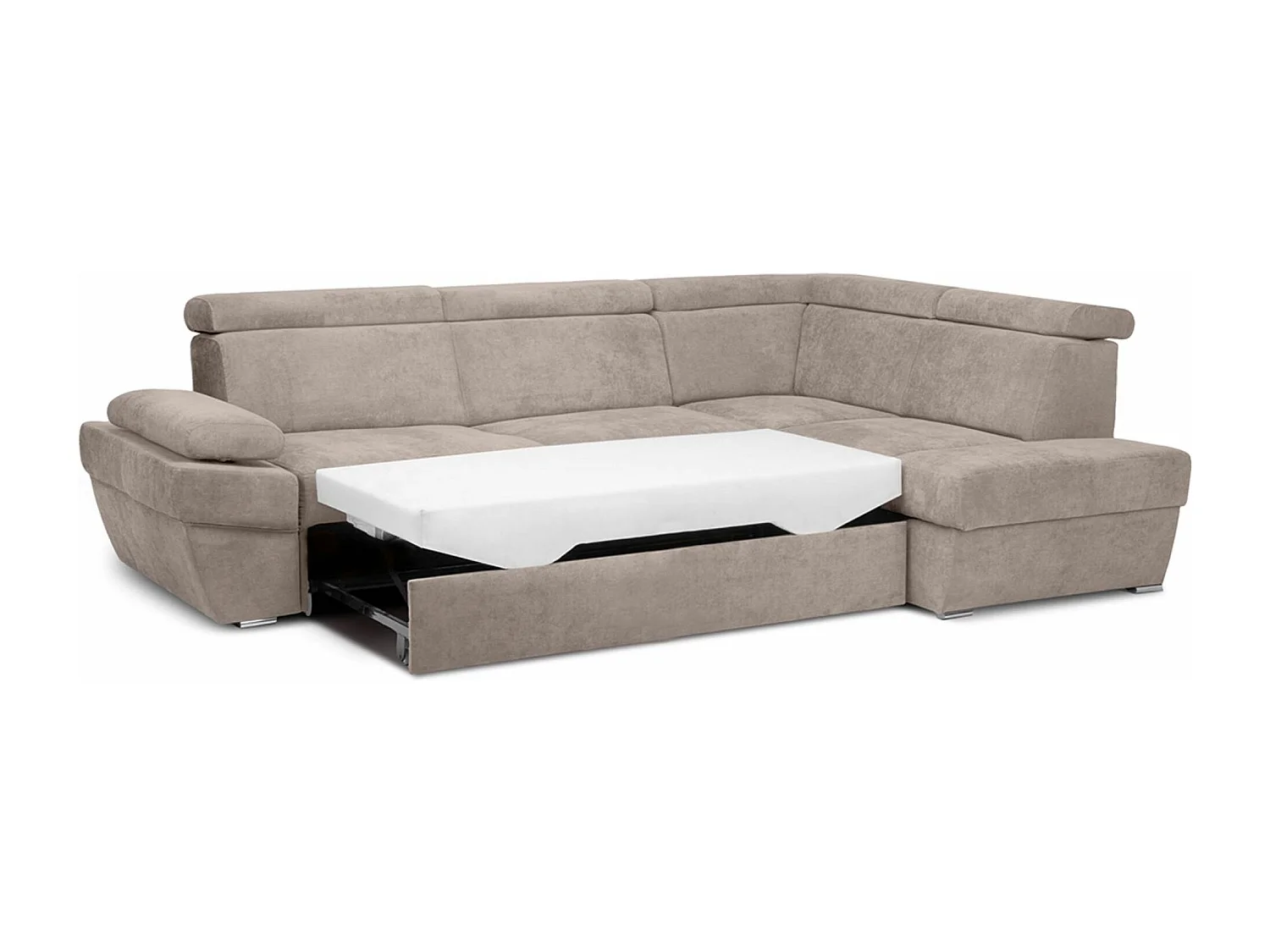 Canapé d'angle droit avec fonction de couchage - convertible - RATLO - Beige