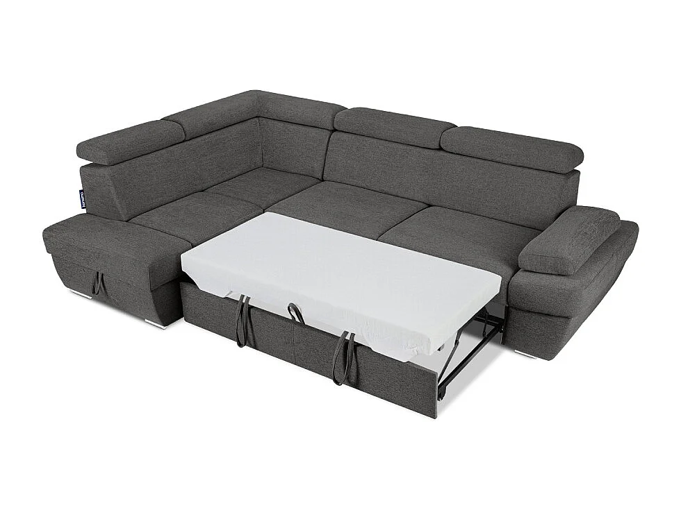 Ecksofa links mit Schlaffunktion - RATLO - Graphit