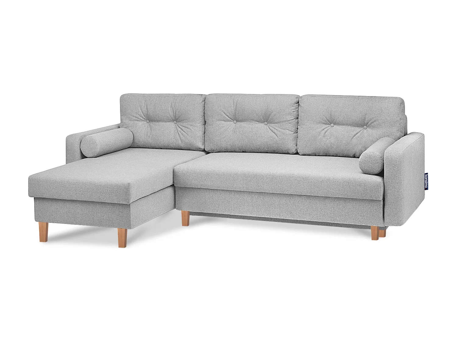 Universal-Ecksofa mit Ottomane ERISO - 3-Sitzer - Platinumgrau
