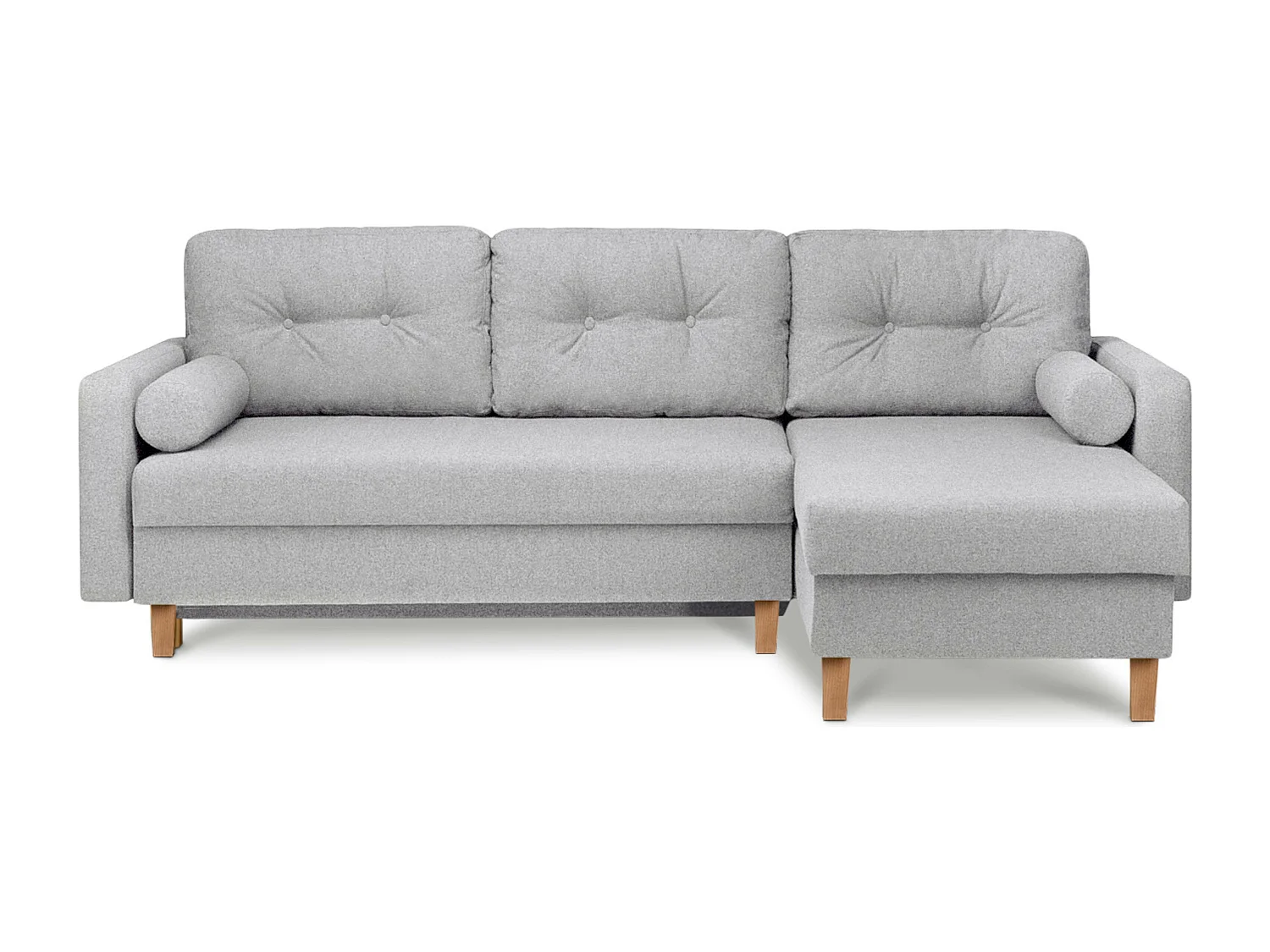 Universal-Ecksofa mit Ottomane ERISO - 3-Sitzer - Platinumgrau