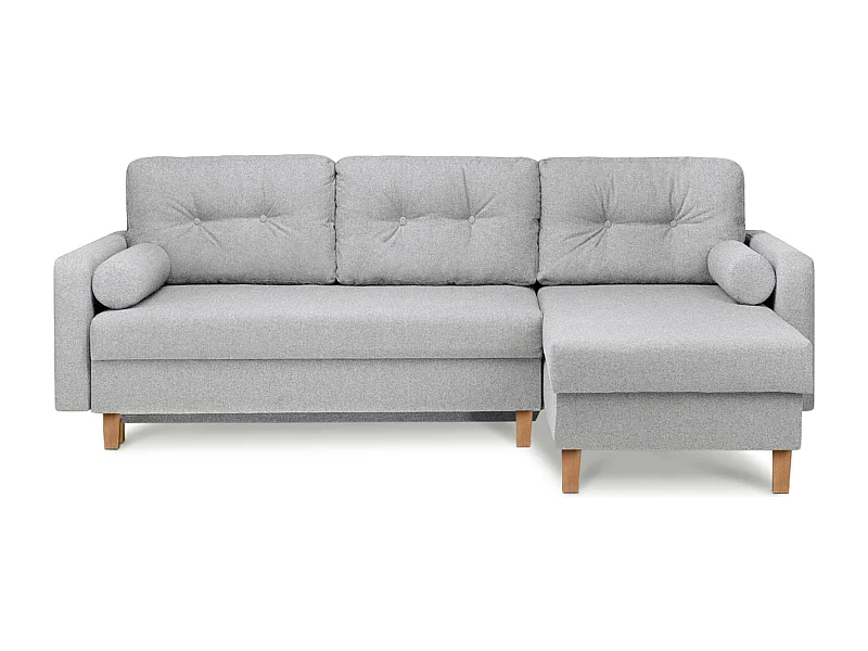 Universal-Ecksofa mit Ottomane ERISO - 3-Sitzer - Platinumgrau