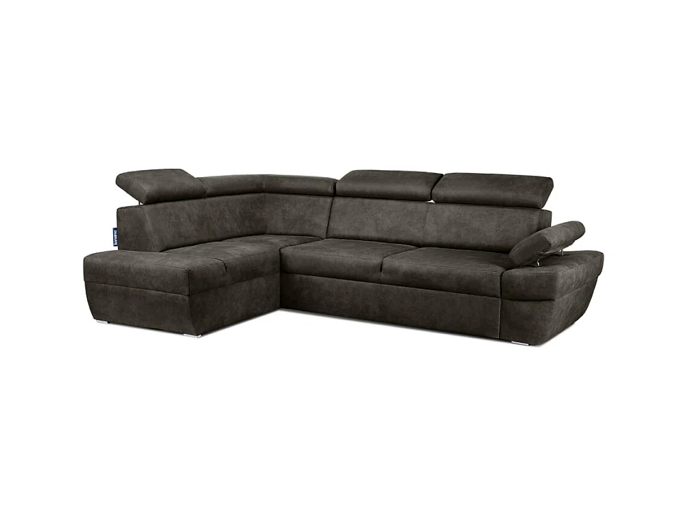 Canapé d'angle gauche avec fonction de couchage - convertible - RATLO - Anthracite