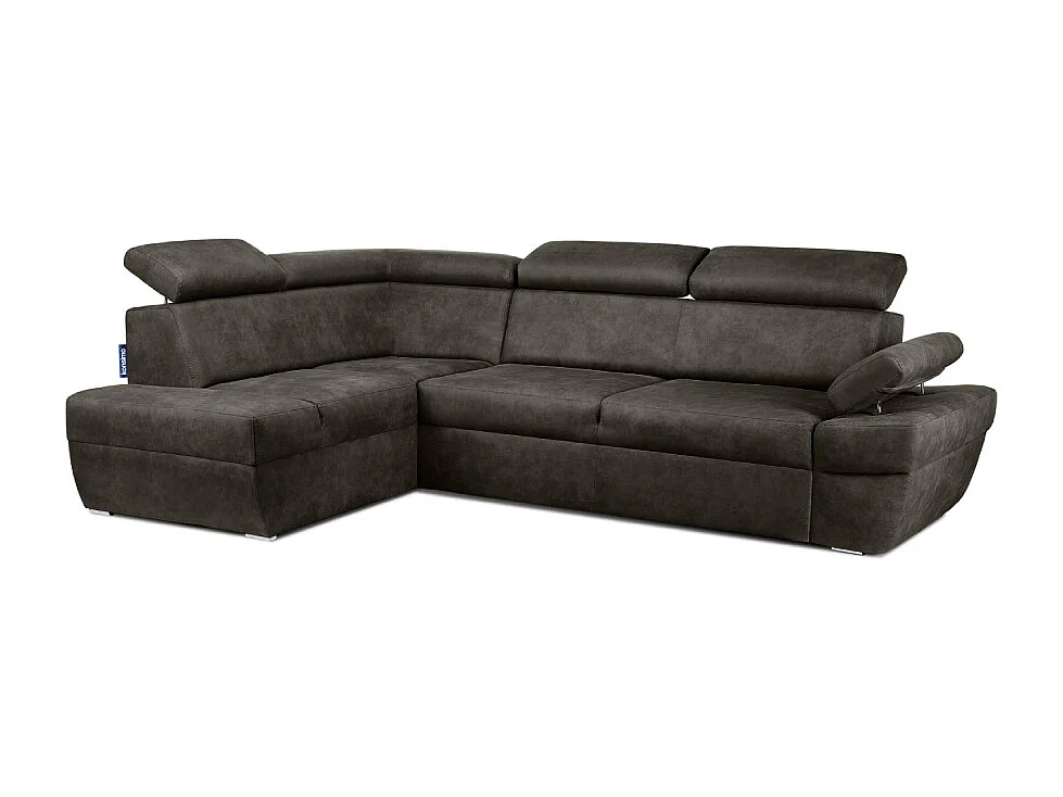 Ecksofa links mit Schlaffunktion - RATLO - Anthrazit