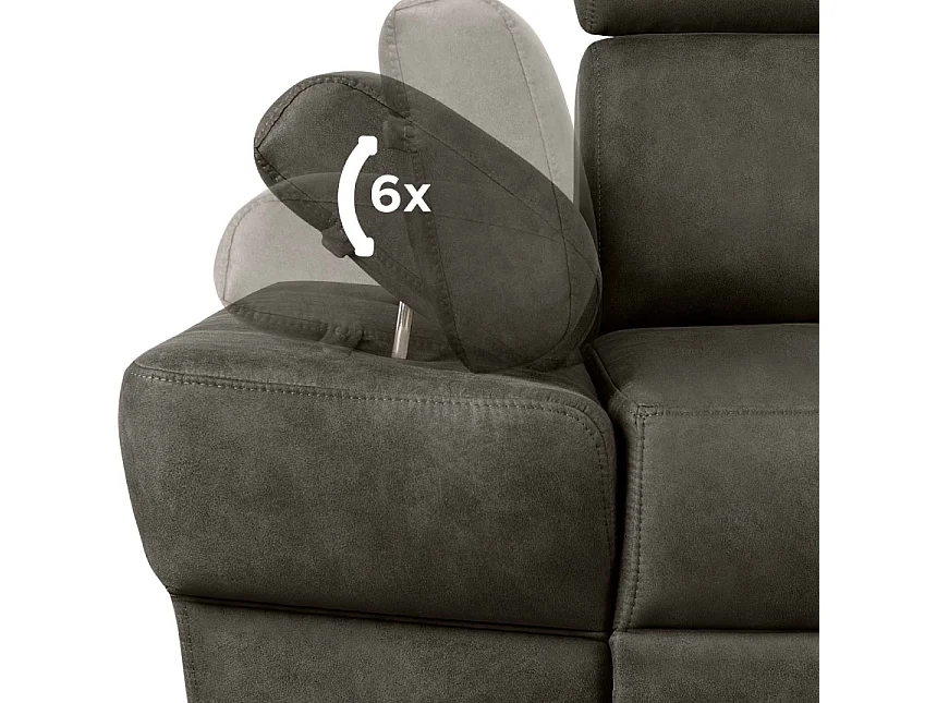 Ecksofa links mit Schlaffunktion - RATLO - Anthrazit