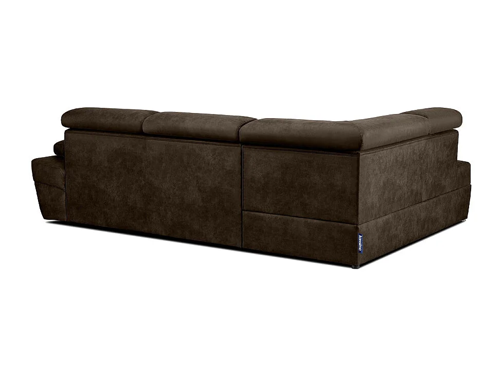Canapé d'angle gauche avec fonction de couchage - convertible - RATLO - Marron foncé