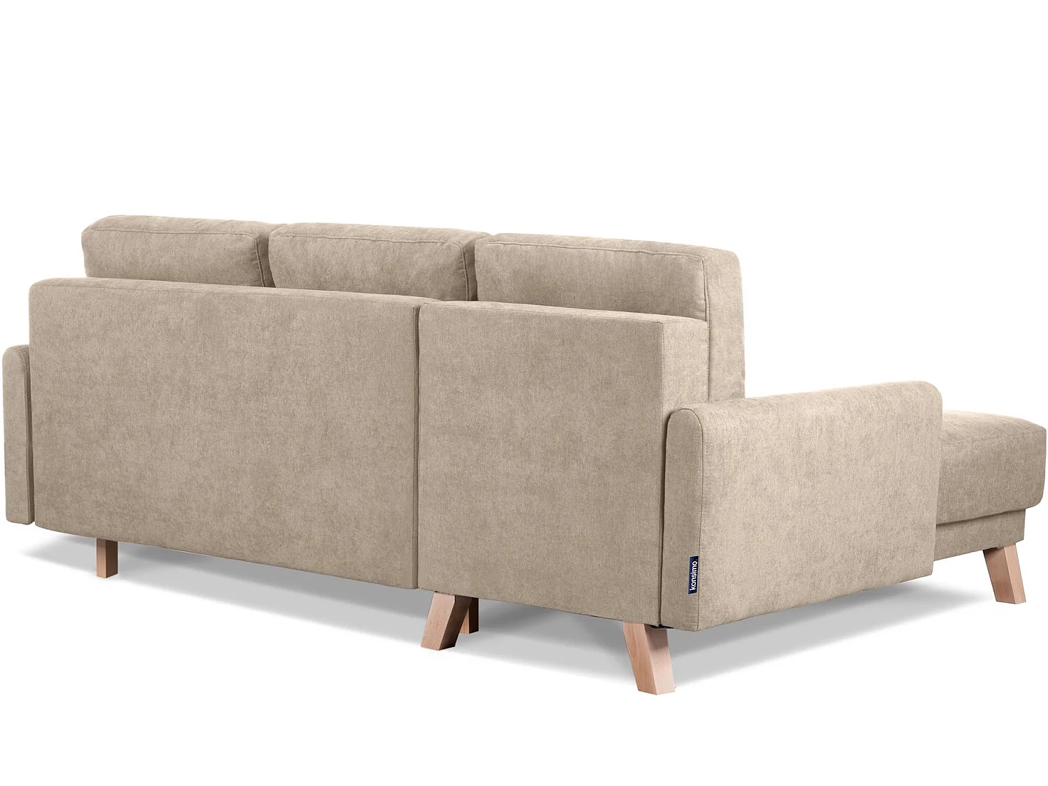Ecksofa links mit ausziehbarer Schlaf- und Liegefläche - Beige - VISNA