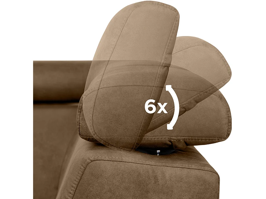 Canapé d'angle droit avec fonction de couchage - convertible - RATLO - Brun café