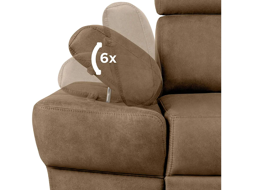 Canapé d'angle droit avec fonction de couchage - convertible - RATLO - Brun café