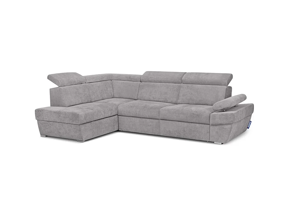 Canapé d'angle gauche avec fonction de couchage - convertible - RATLO - Gris clair