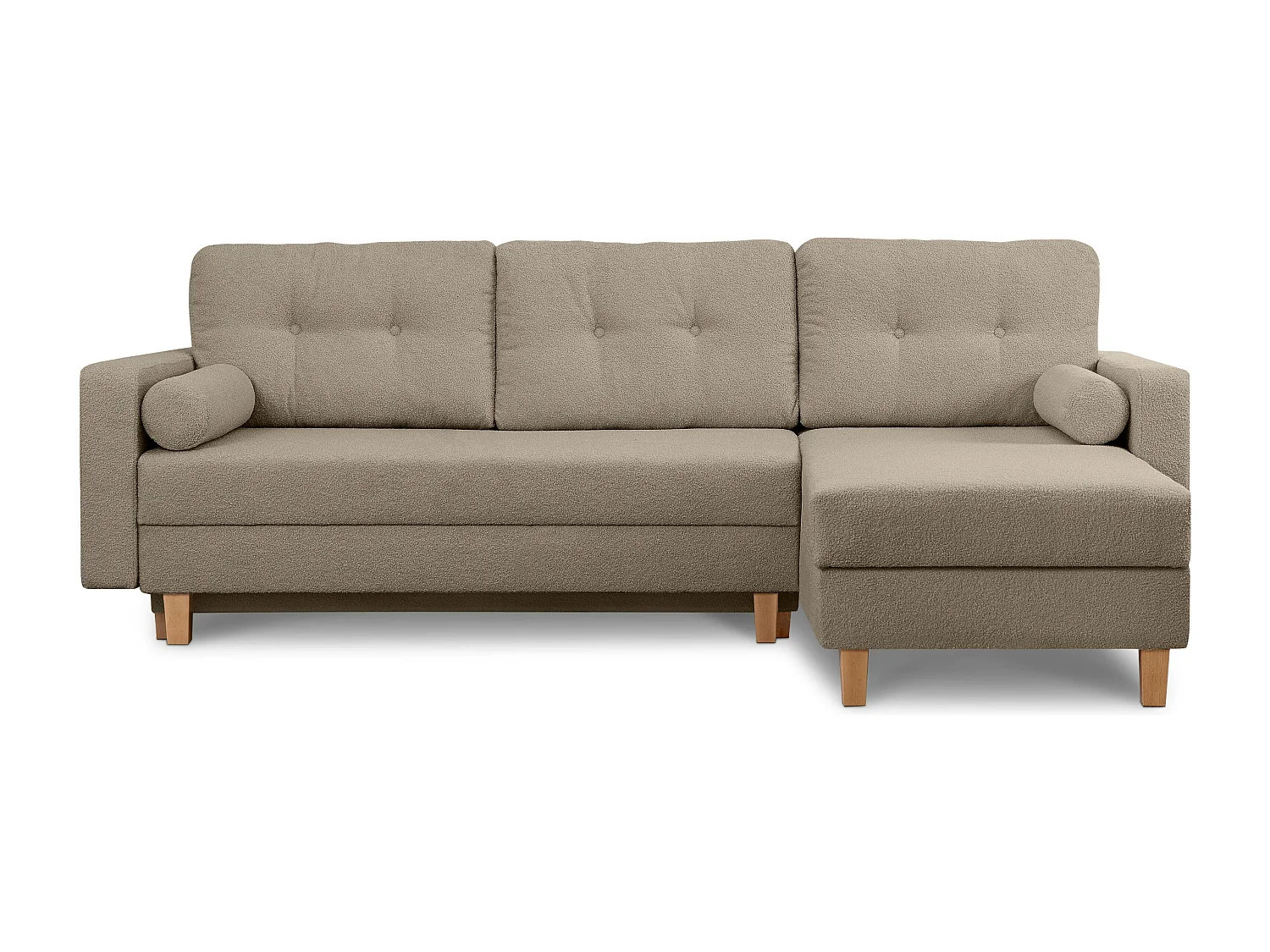 Universal-Ecksofa mit Ottomane ERISO - 3-Sitzer - Graubeige