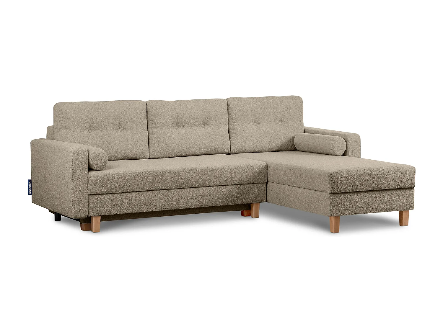 Universal-Ecksofa mit Ottomane ERISO - 3-Sitzer - Graubeige