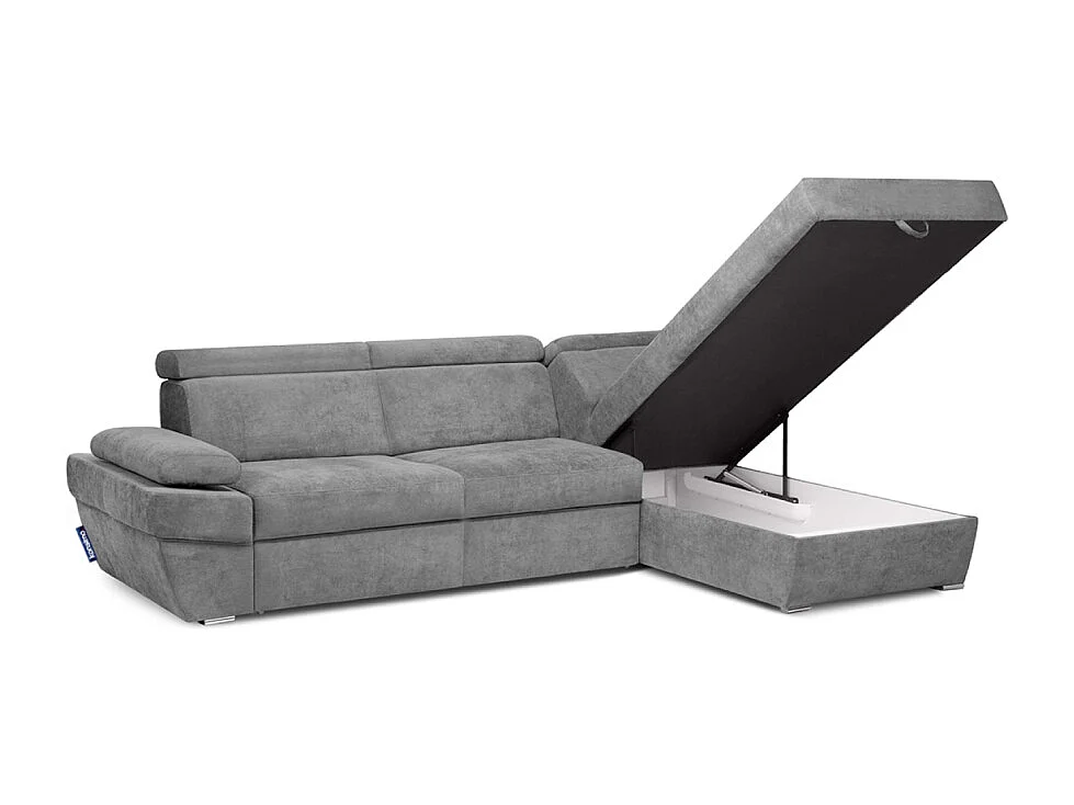 Ecksofa rechtsmit Schlaffunktion - RATLO - Schiefergrau