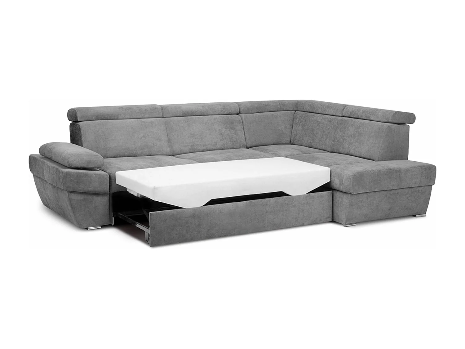 Ecksofa rechtsmit Schlaffunktion - RATLO - Schiefergrau
