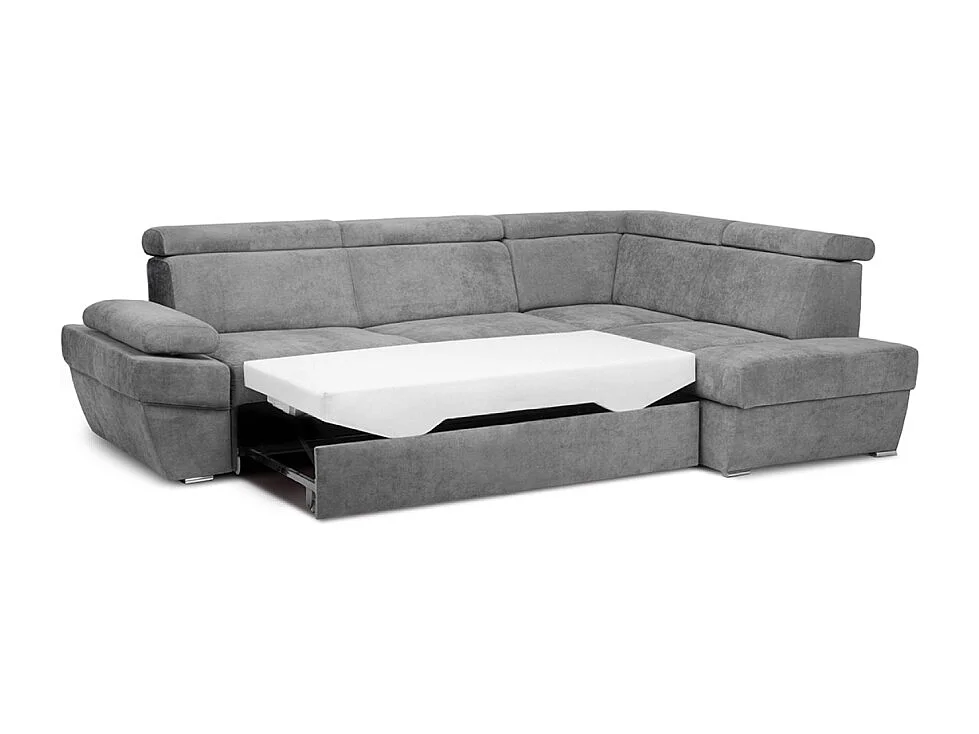 Ecksofa rechtsmit Schlaffunktion - RATLO - Schiefergrau