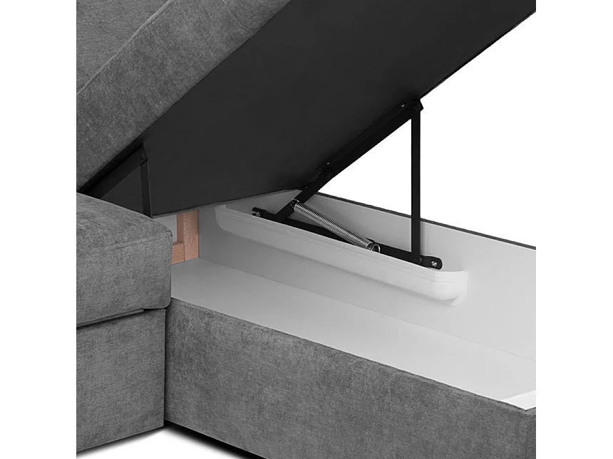 Ecksofa rechtsmit Schlaffunktion - RATLO - Schiefergrau