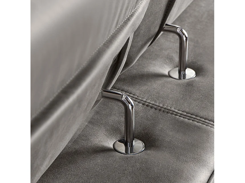 Ecksofa links mit Schlaffunktion - RATLO - Silbergrau