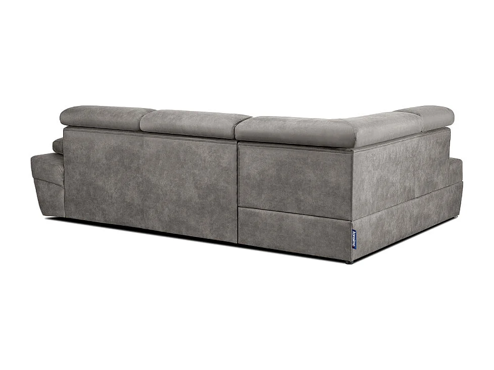 Ecksofa links mit Schlaffunktion - RATLO - Silbergrau