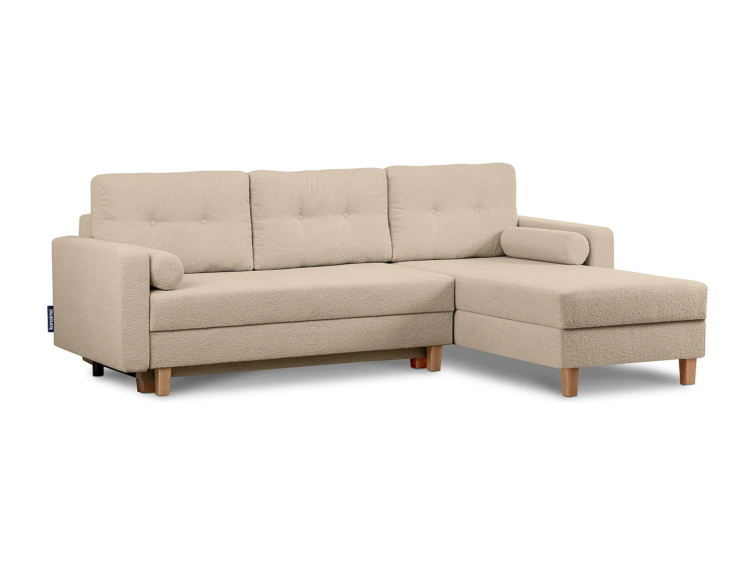 Universal-Ecksofa mit Ottomane ERISO - 3-Sitzer - Ecru