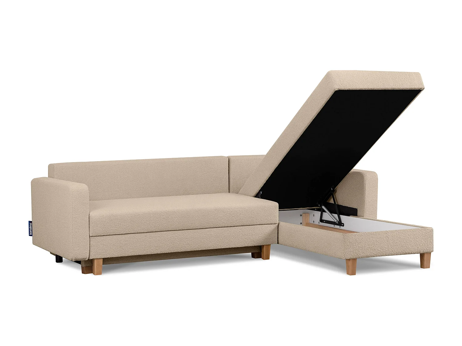 Universal-Ecksofa mit Ottomane ERISO - 3-Sitzer - Ecru