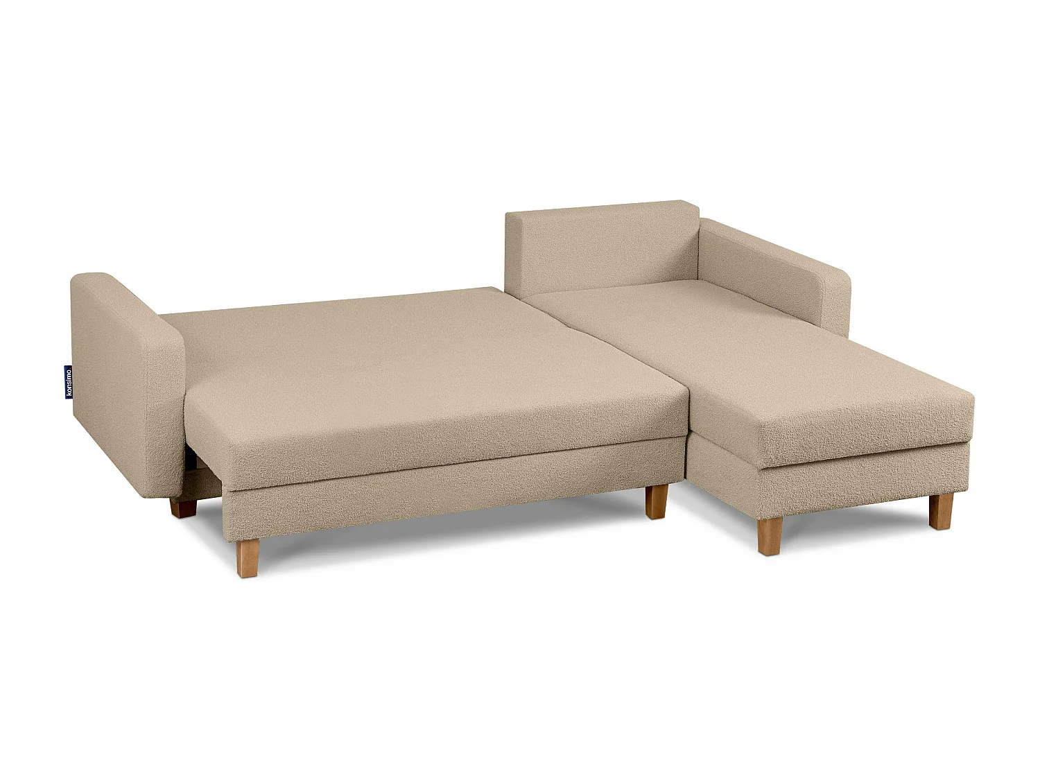 Universal-Ecksofa mit Ottomane ERISO - 3-Sitzer - Ecru