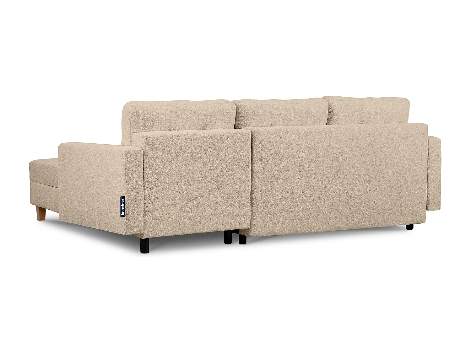 Universal-Ecksofa mit Ottomane ERISO - 3-Sitzer - Ecru