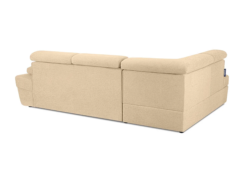 Ecksofa links mit Schlaffunktion - RATLO - Creme