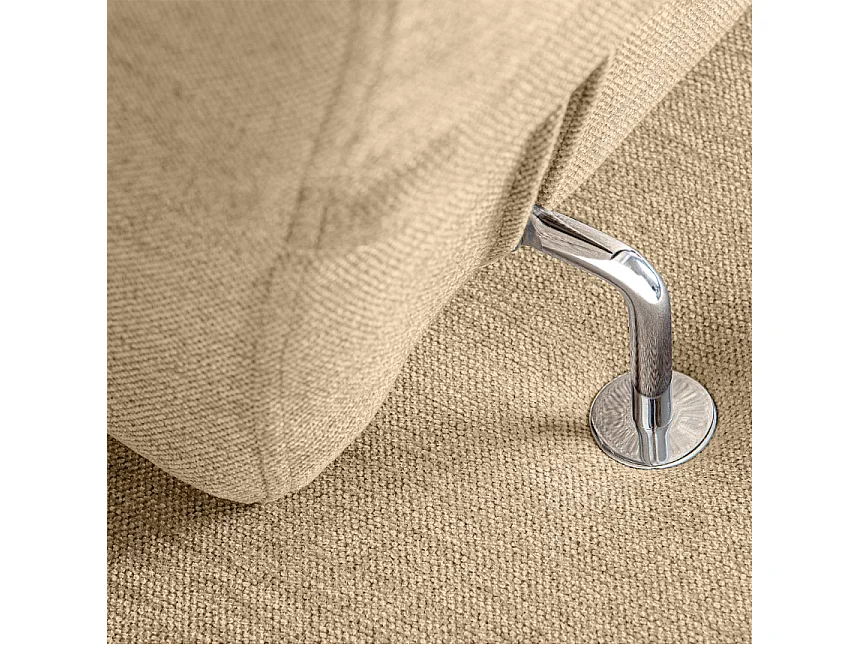 Ecksofa links mit Schlaffunktion - RATLO - Creme