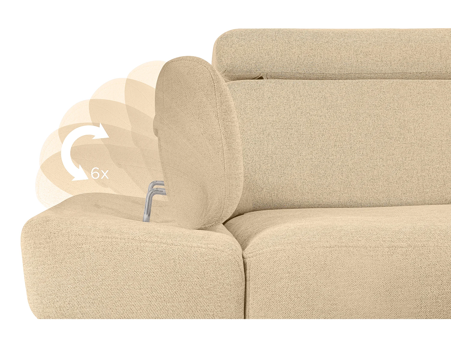 Ecksofa links mit Schlaffunktion - RATLO - Creme