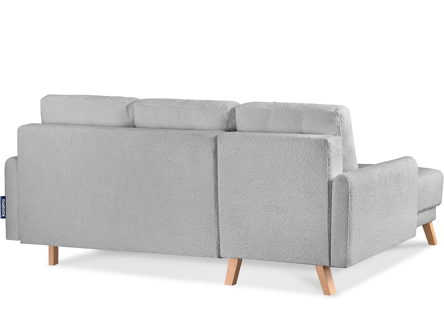 Ecksofa links mit ausziehbarer Schlaf- und Liegefläche - grau - VISNA