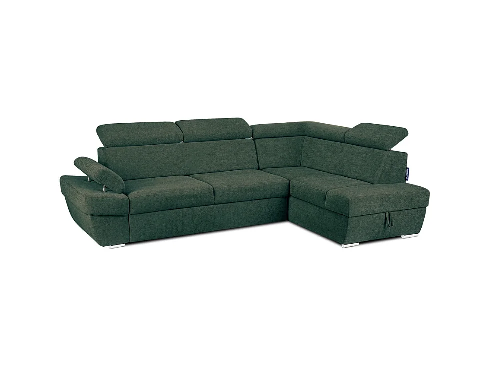 Canapé d'angle droit avec fonction de couchage - convertible - RATLO - Turquoise