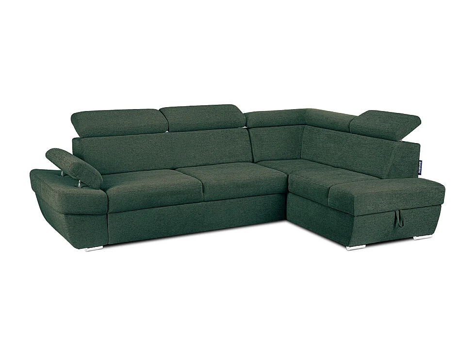 Canapé d'angle droit avec fonction de couchage - convertible - RATLO - Turquoise
