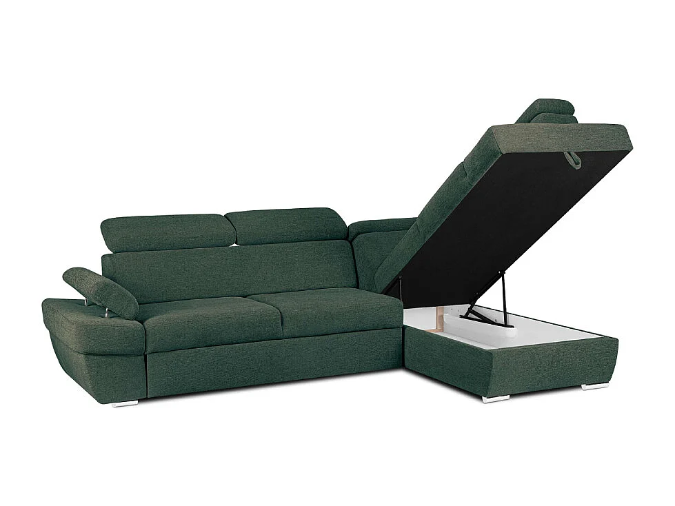 Canapé d'angle droit avec fonction de couchage - convertible - RATLO - Turquoise