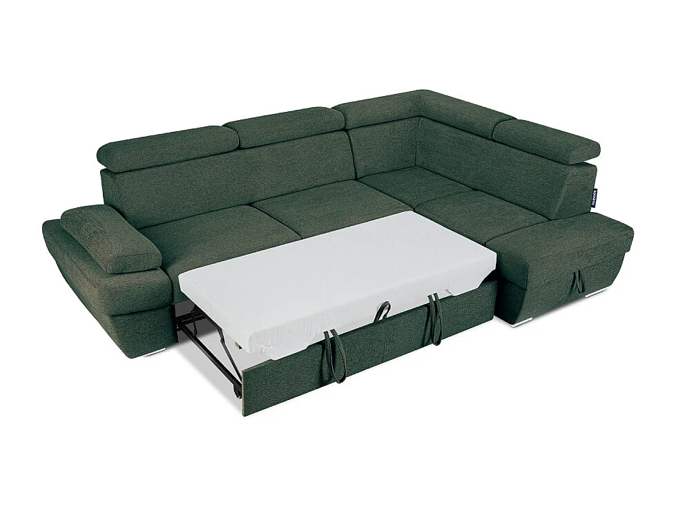 Canapé d'angle droit avec fonction de couchage - convertible - RATLO - Turquoise