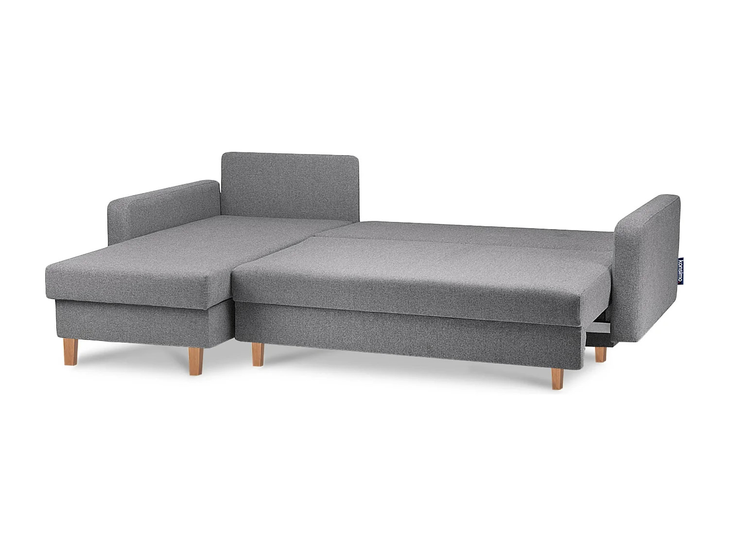 Canapé d'angle convertible universel avec ottomane ERISO - 3 places - Gris ardoise