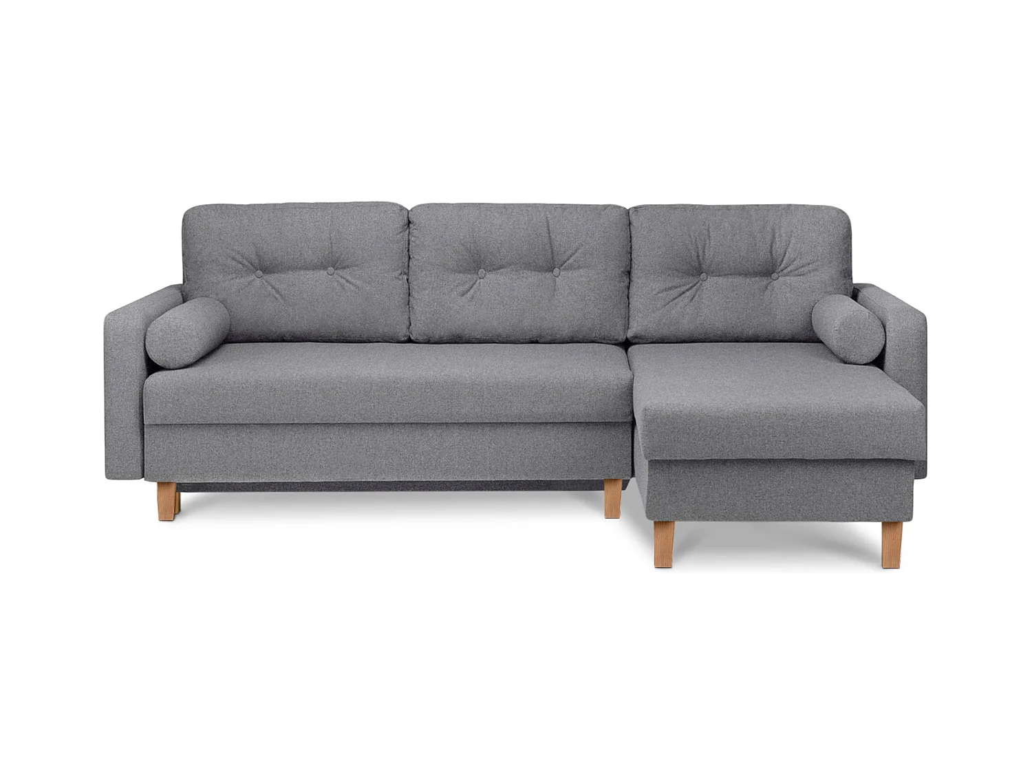 Canapé d'angle convertible universel avec ottomane ERISO - 3 places - Gris ardoise