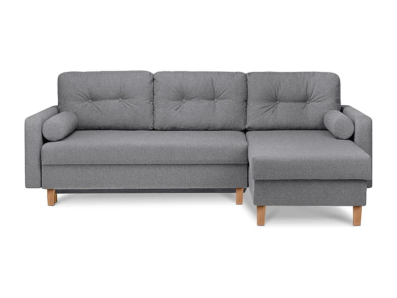 Universelles umwandelbares Ecksofa mit Ottomane ERISO - 3-Sitzer - Schiefergrau