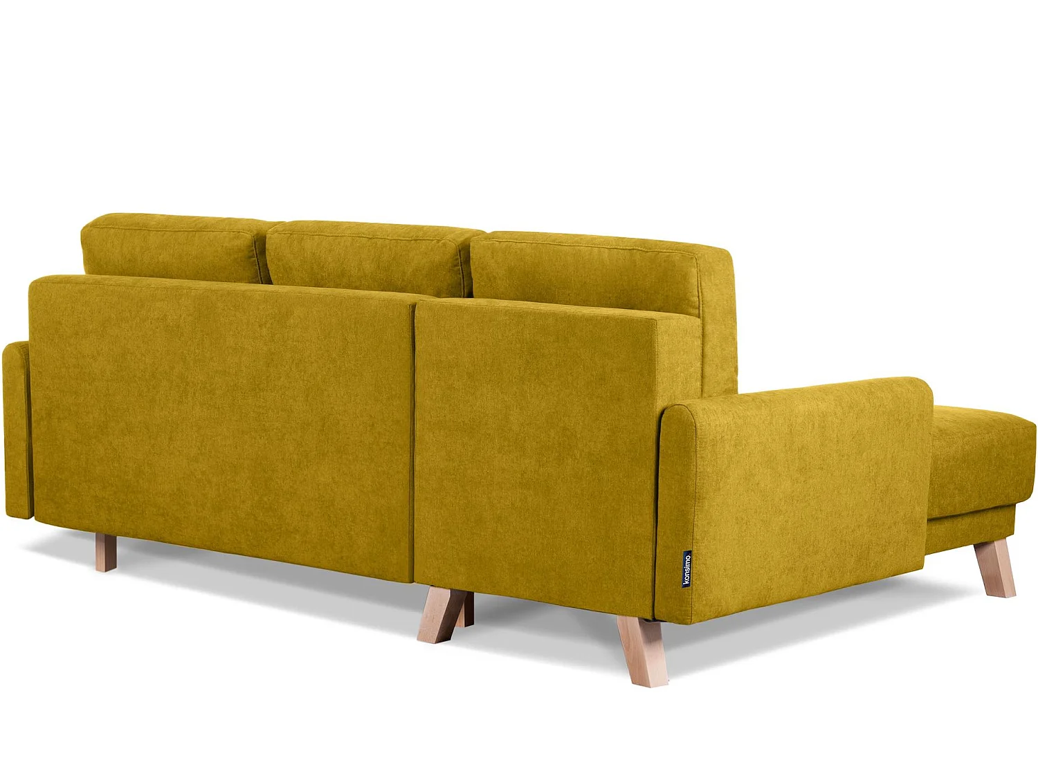 Ecksofa links mit ausziehbarer Schlaf- und Liegefläche - Gelb - VISNA