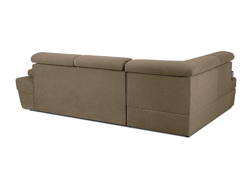 Canapé d'angle gauche avec fonction de couchage - convertible - RATLO - Marron clair