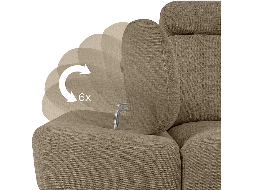 Ecksofa links mit Schlaffunktion  - RATLO - Hellbraun