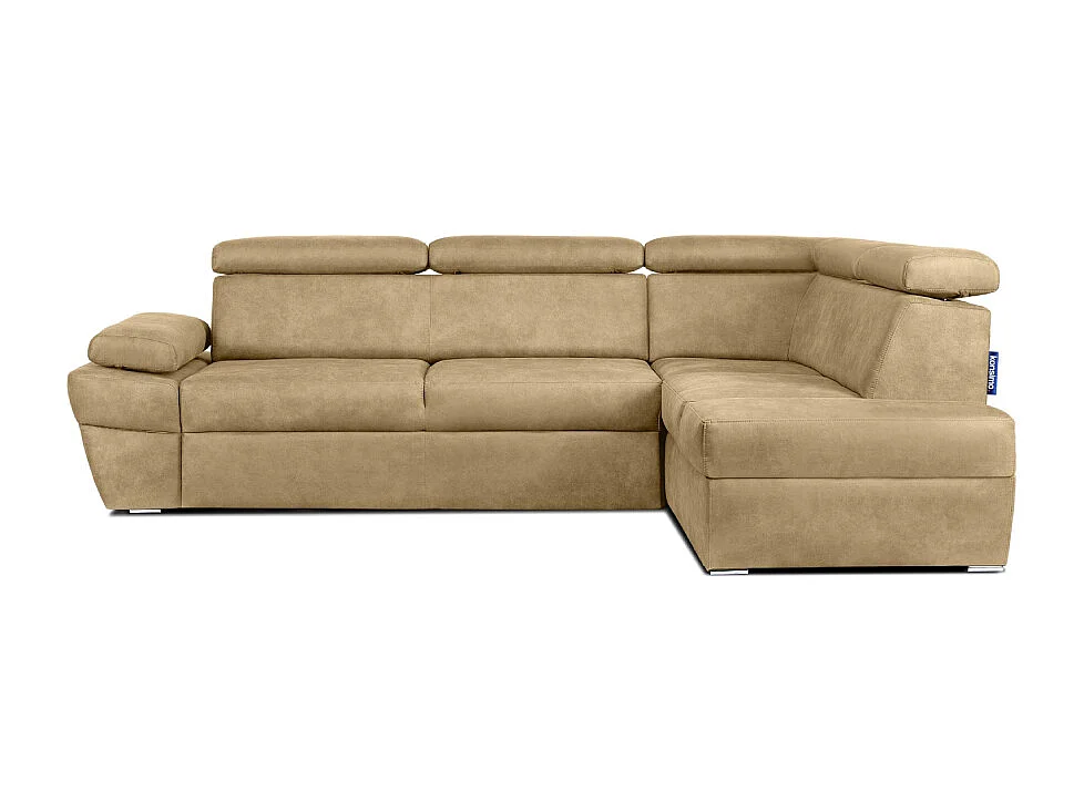 Ecksofa rechts mit Schlaffunktion - RATLO - Sandbraun