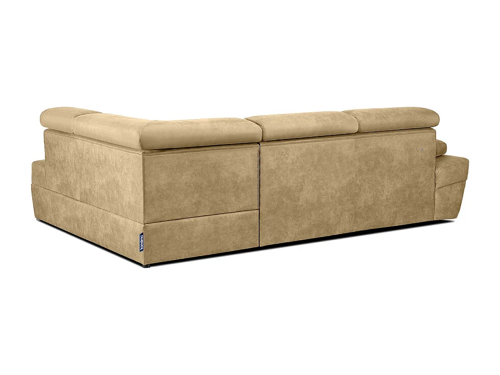 Ecksofa rechts mit Schlaffunktion - RATLO - Sandbraun